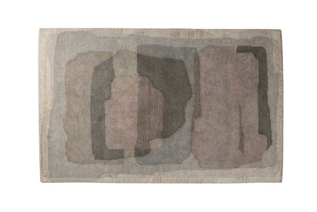 Abstract Layers - Handcrafted Wool Carpet - 100 % Wool - 8*5 ft