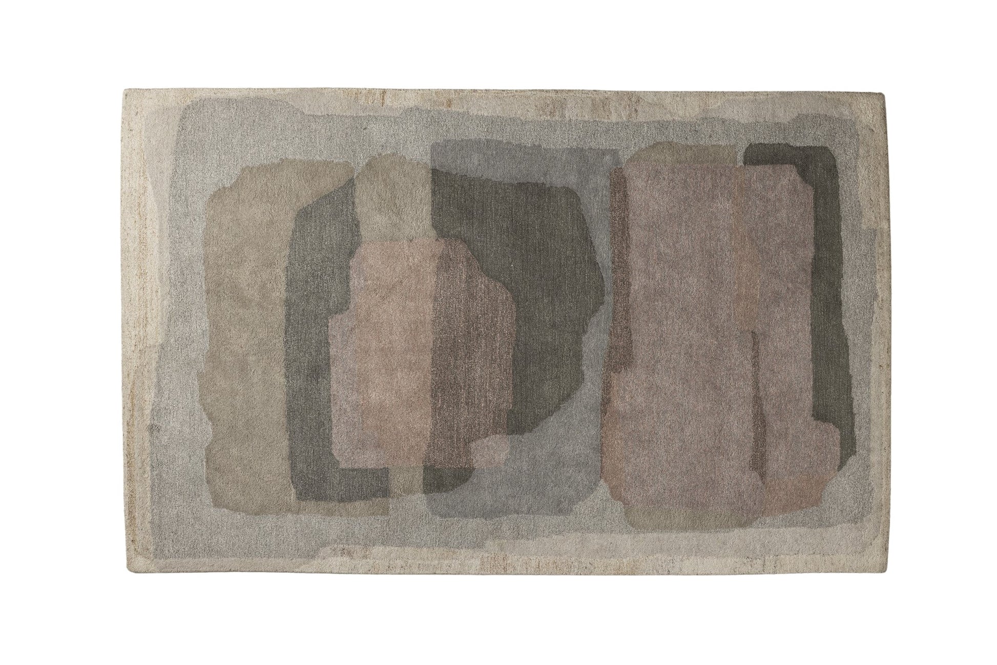 Abstract Layers - Handcrafted Wool Carpet - 100 % Wool - 8*5 ft