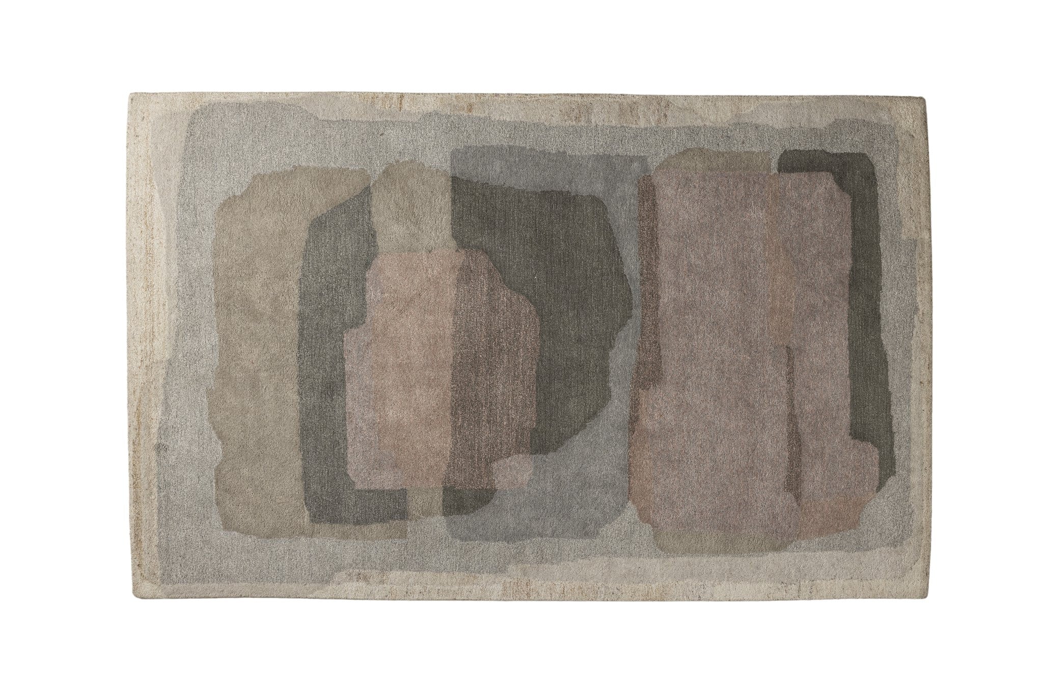 Abstract Layers - Handcrafted Wool Carpet - 100 % Wool - 8*5 ft