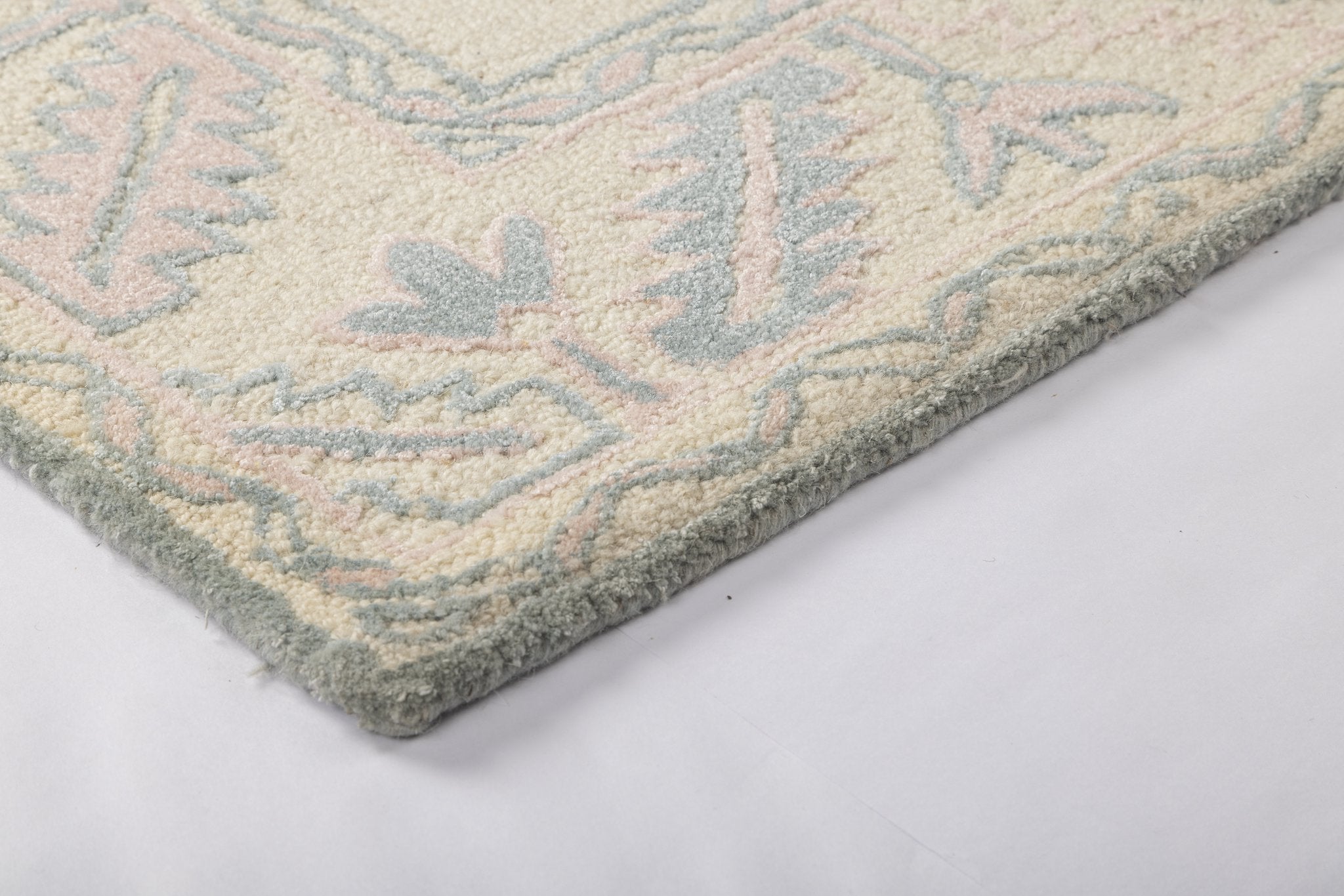 Pastel Heritage Panels - Handcrafted Wool Carpet - 100 % Wool - 8*5 ft