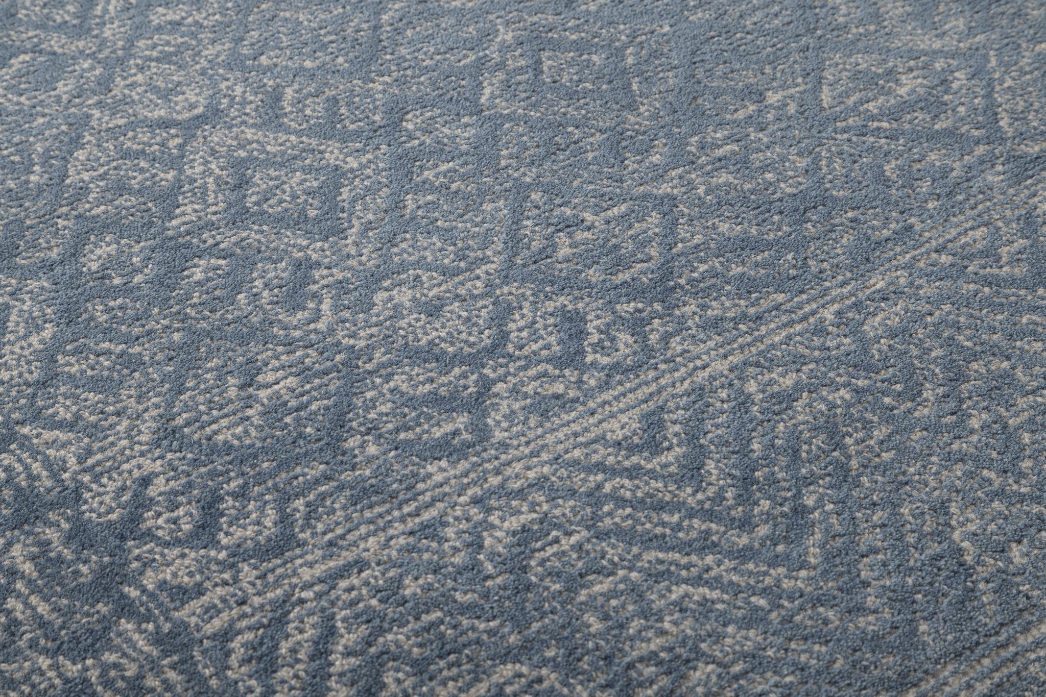Denim Heritage Weave - Handcrafted Wool Carpet - 100 % Wool - 8*5 ft