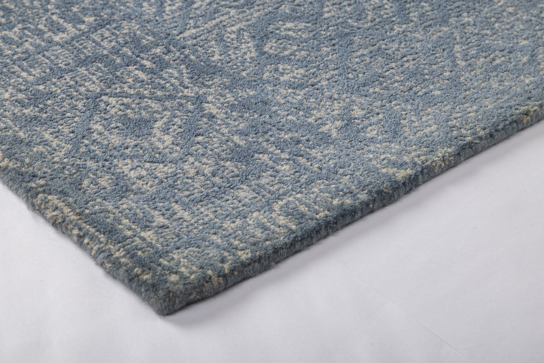 Denim Heritage Weave - Handcrafted Wool Carpet - 100 % Wool - 8*5 ft