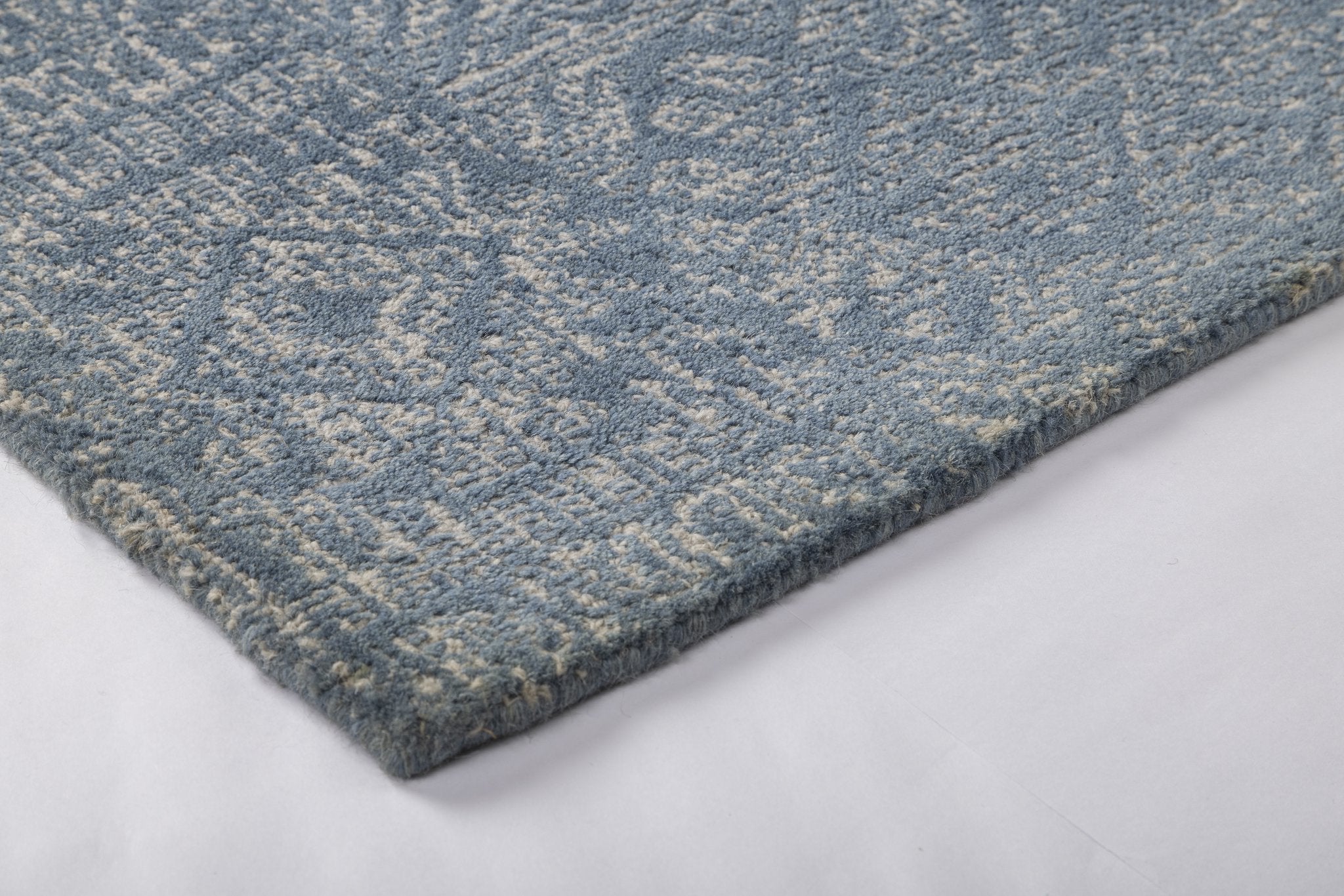 Denim Heritage Weave - Handcrafted Wool Carpet - 100 % Wool - 8*5 ft