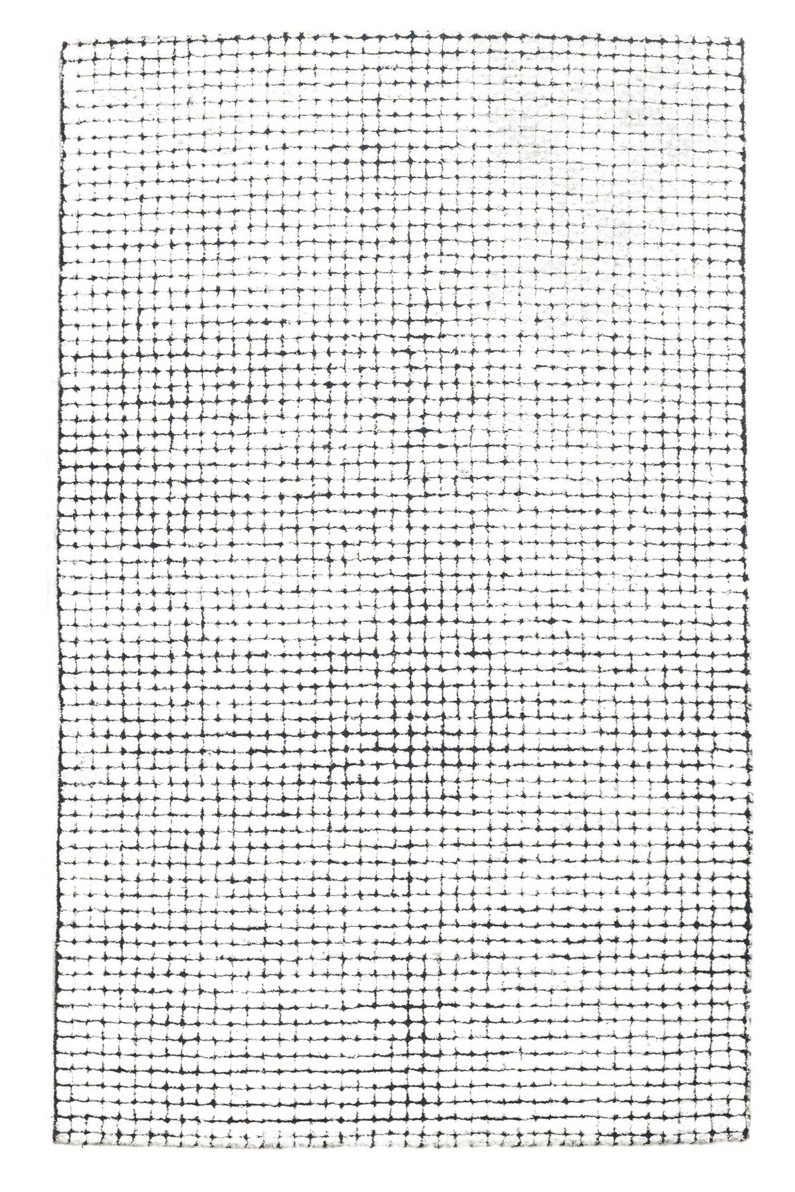 Ink Grid Whisper - Handcrafted Wool Carpet - 100 % Wool - 8*5 ft