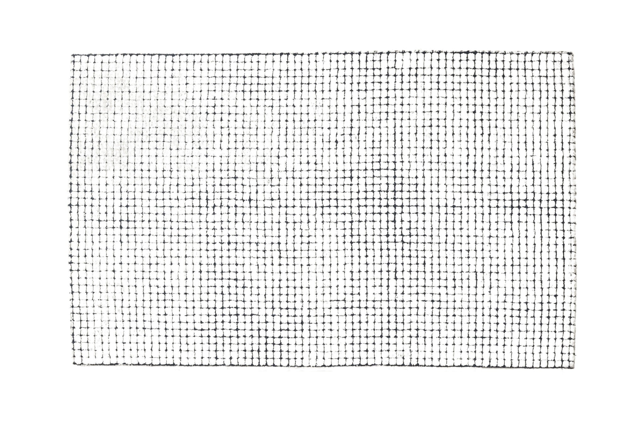 Ink Grid Whisper - Handcrafted Wool Carpet - 100 % Wool - 8*5 ft