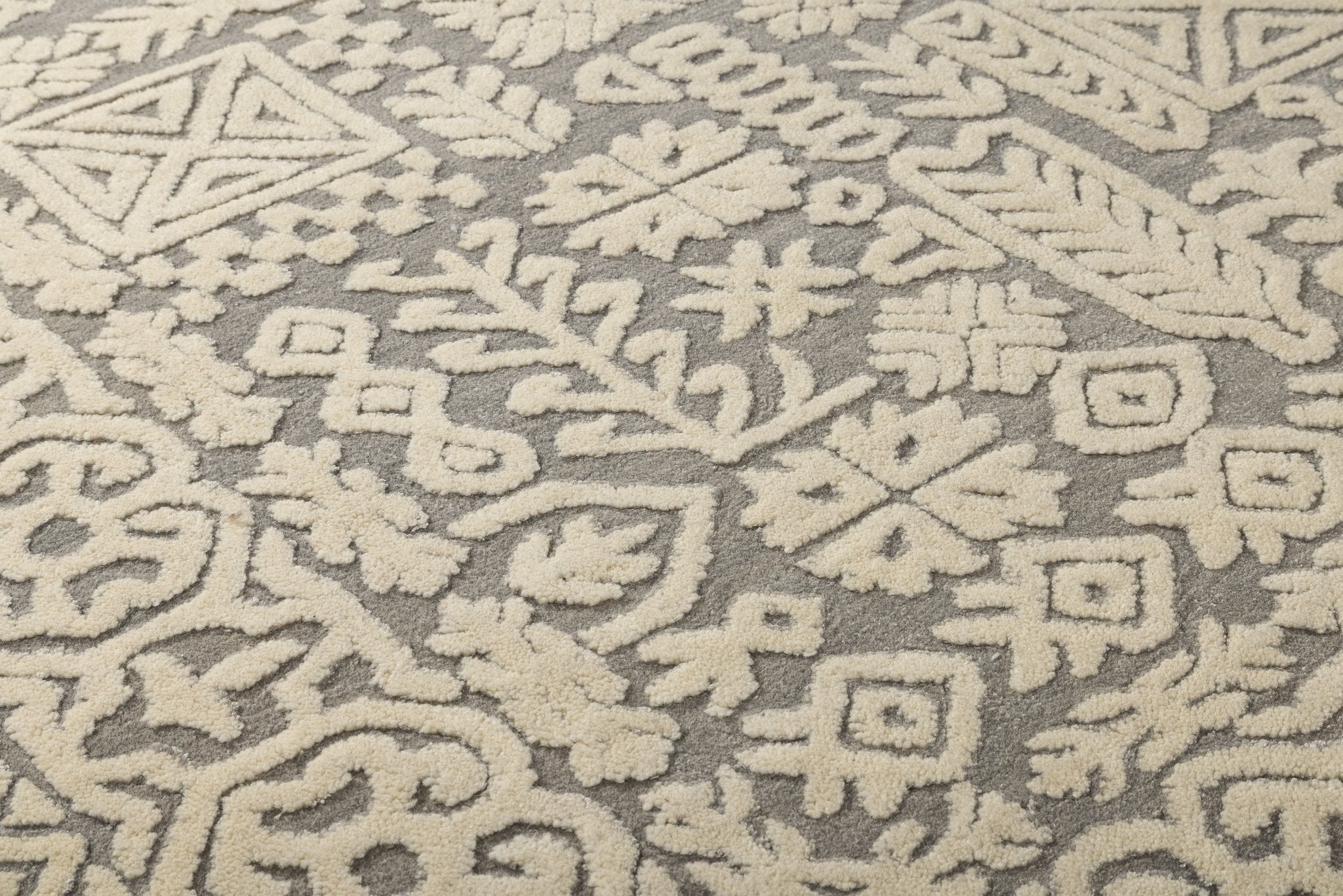 Folk Garden Frame - Handcrafted Wool Carpet - 100 % Wool - 8*5 ft