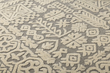 Folk Garden Frame - Handcrafted Wool Carpet - 100 % Wool - 8*5 ft