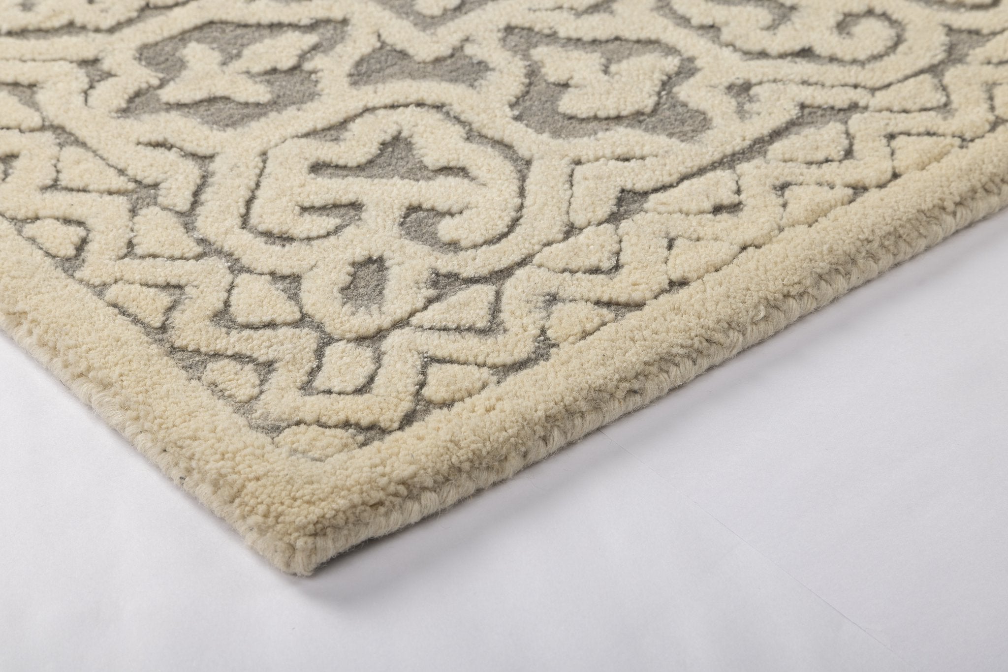Folk Garden Frame - Handcrafted Wool Carpet - 100 % Wool - 8*5 ft