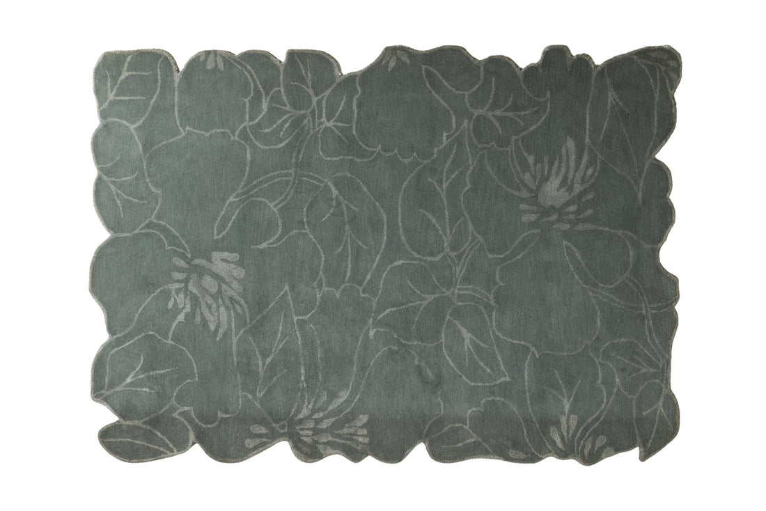 Verdant Bloom - Handcrafted Wool Carpet - 100 % Wool - 8*5 ft