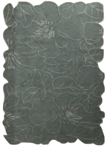 Verdant Bloom - Handcrafted Wool Carpet - 100 % Wool - 8*5 ft