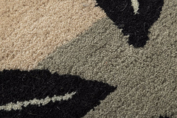 Midnight Bloom Tiles - Handcrafted Wool Carpet - 100 % Wool - 8*5 ft