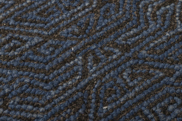 Indigo Maze - Handcrafted wool carpet - 100 % Wool - 8*5 ft