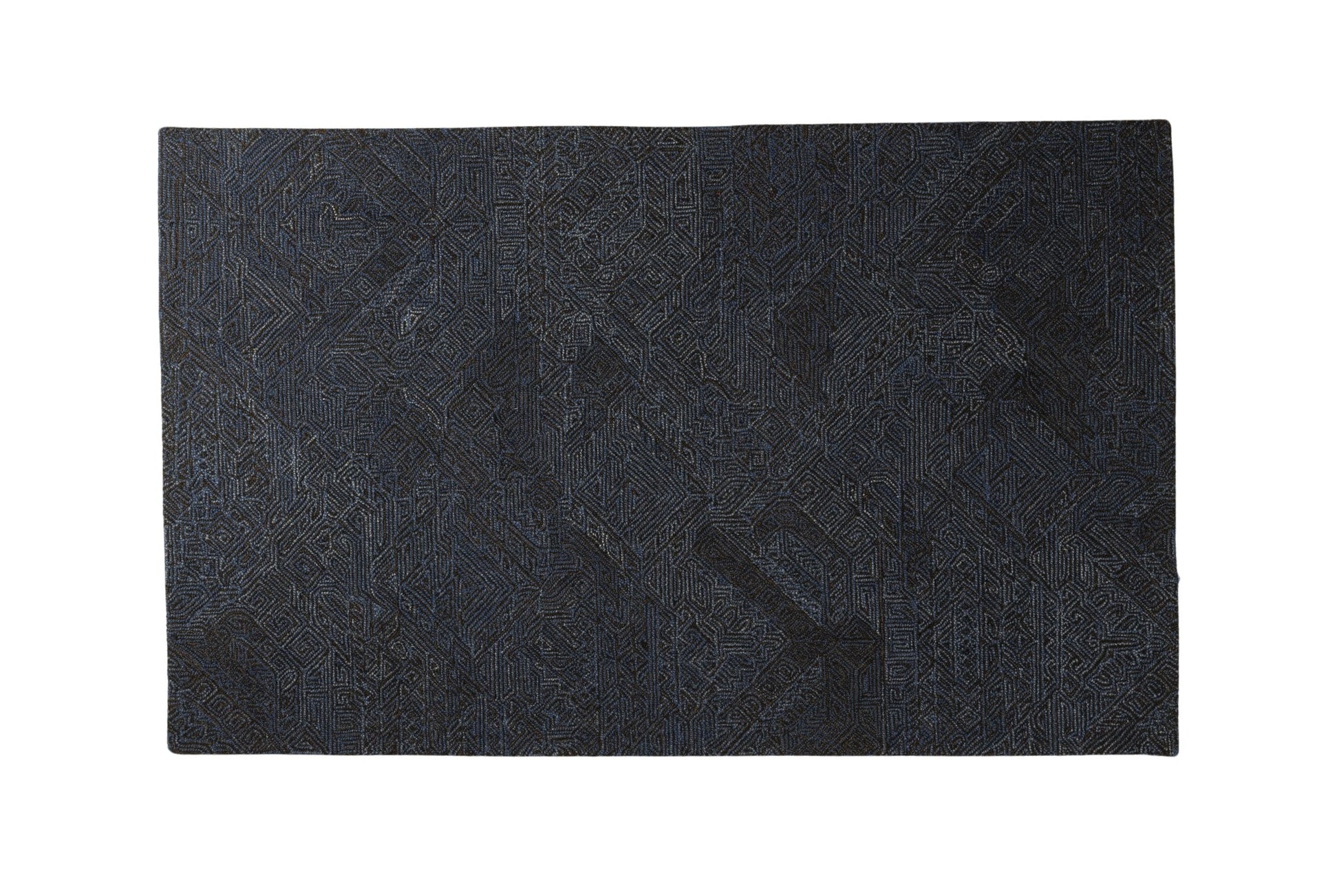 Indigo Maze - Handcrafted wool carpet - 100 % Wool - 8*5 ft