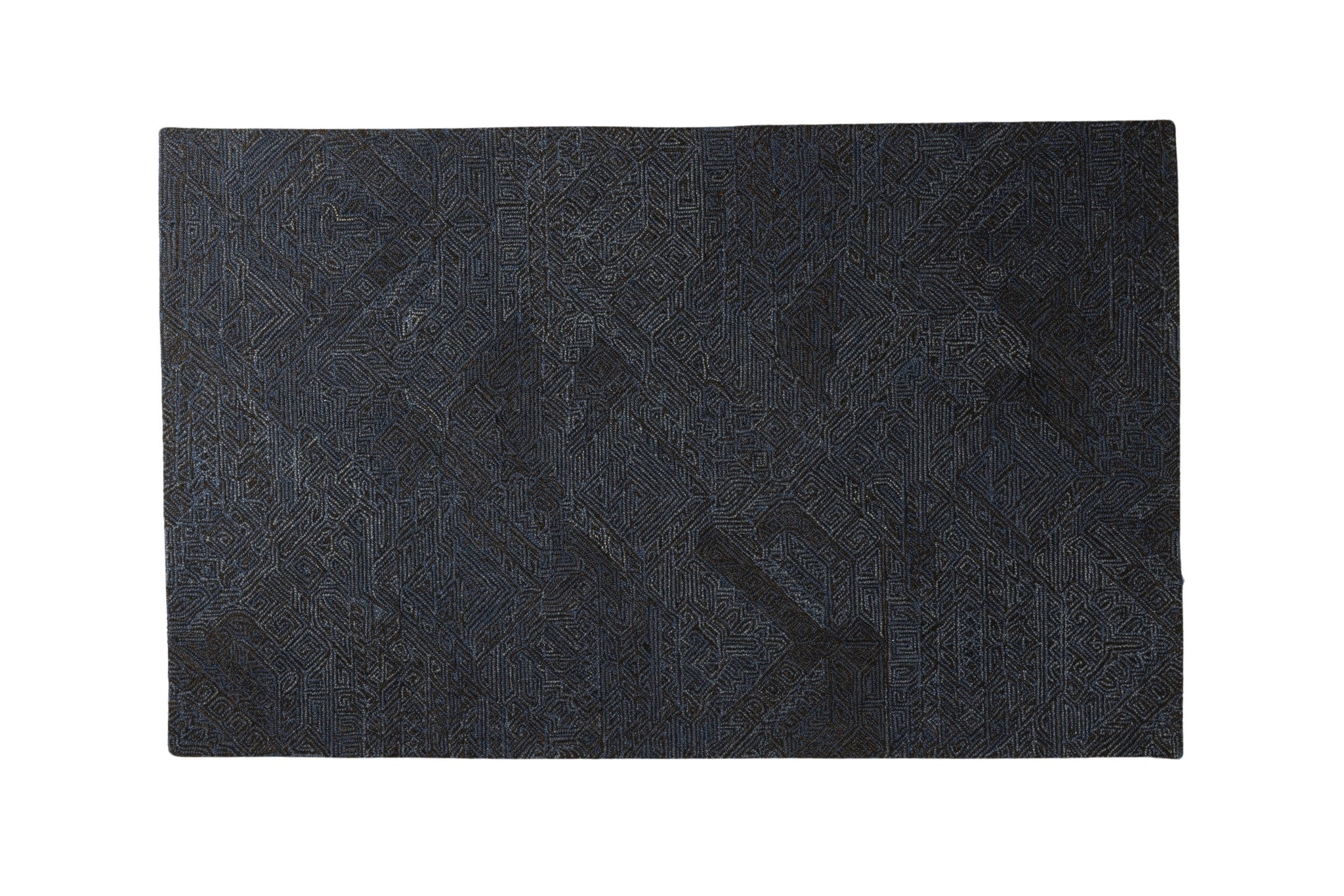 Indigo Maze - Handcrafted wool carpet - 100 % Wool - 8*5 ft