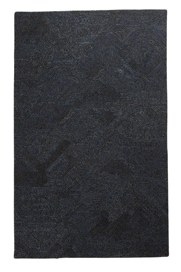 Indigo Maze - Handcrafted wool carpet - 100 % Wool - 8*5 ft