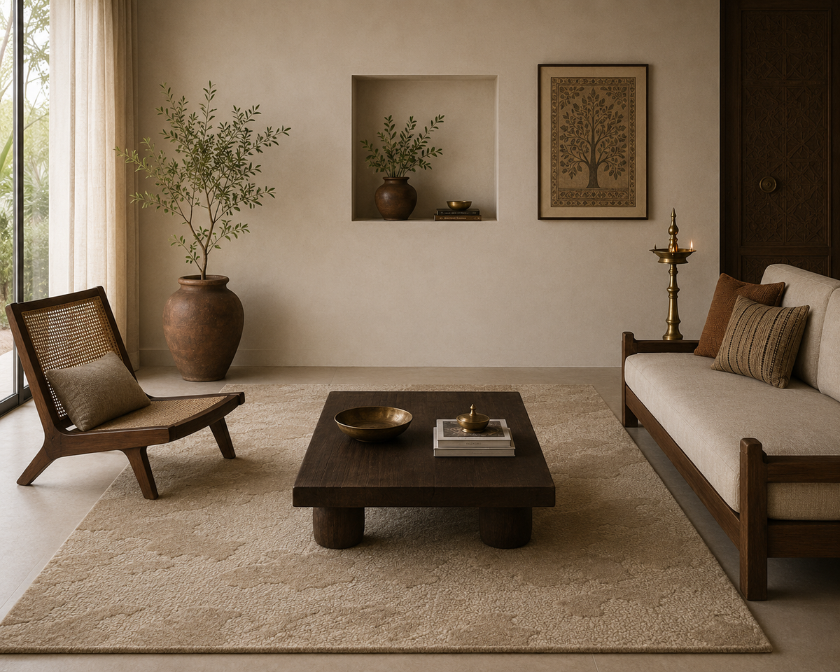 Sand Drift Texture - Handcrafted Wool Carpet