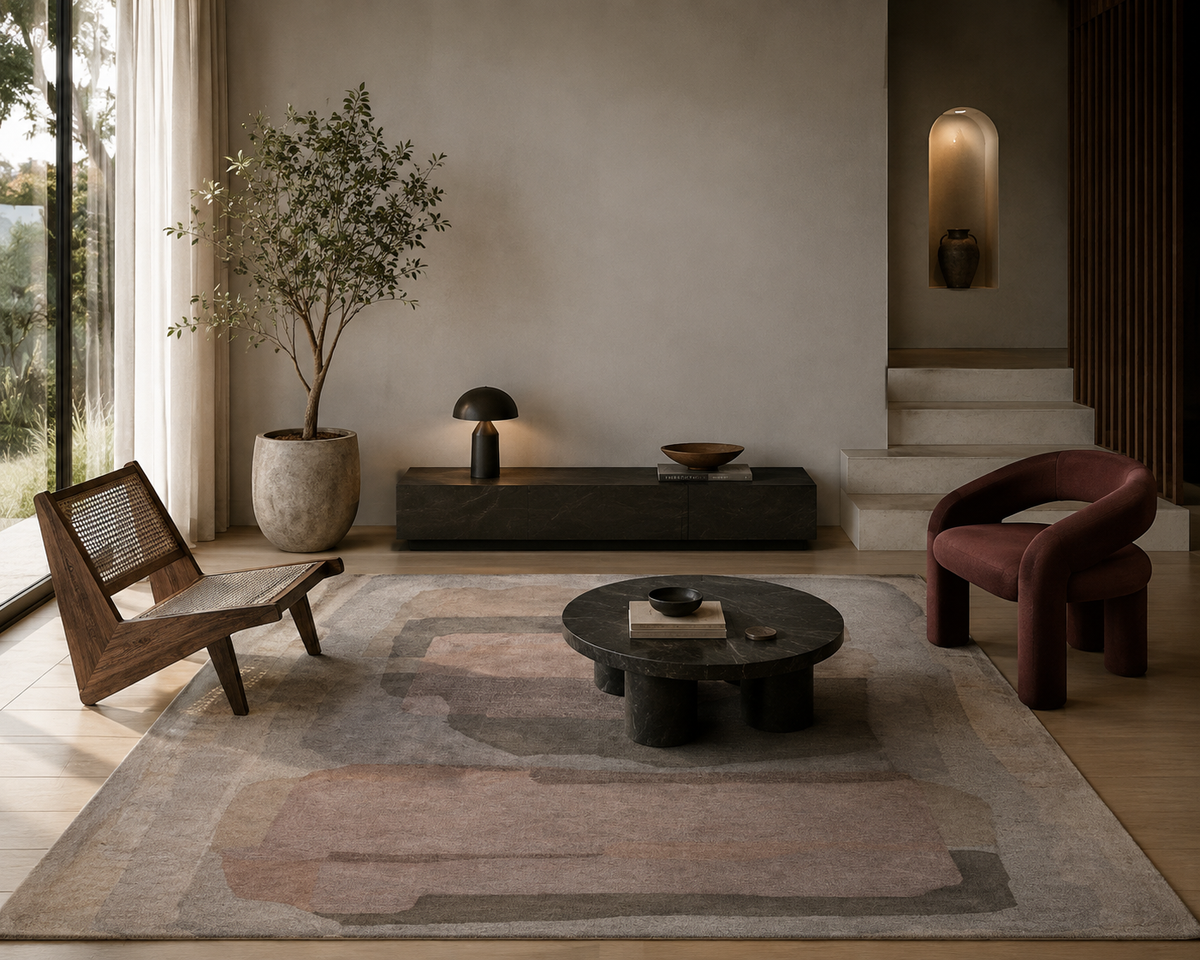 Abstract Layers - Handcrafted Wool Carpet