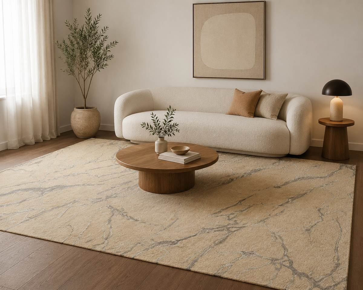 Beige Marble -  Handcrafted Wool Carpet