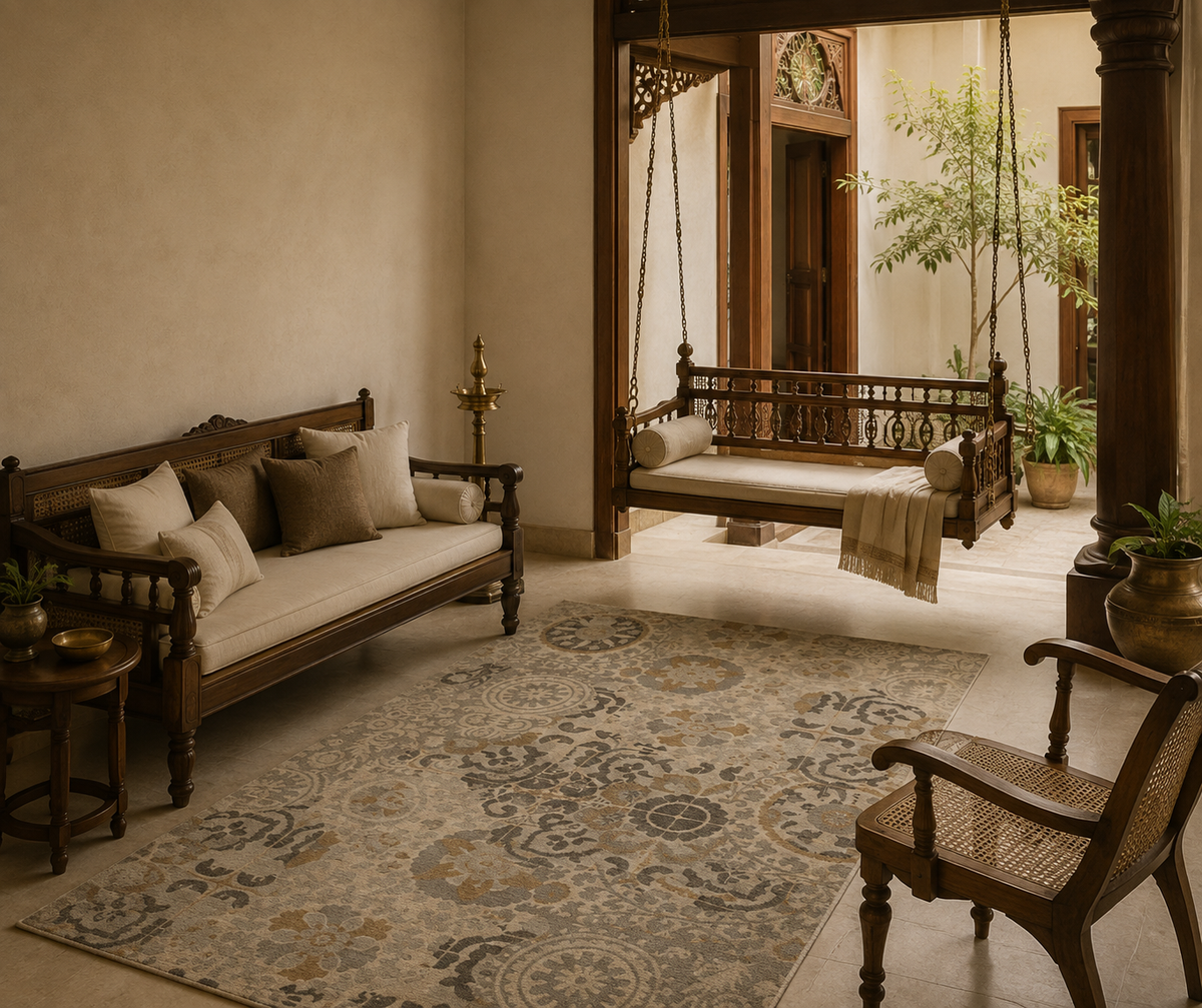 Mosaic Meadow- Handcrafted Wool Carpet