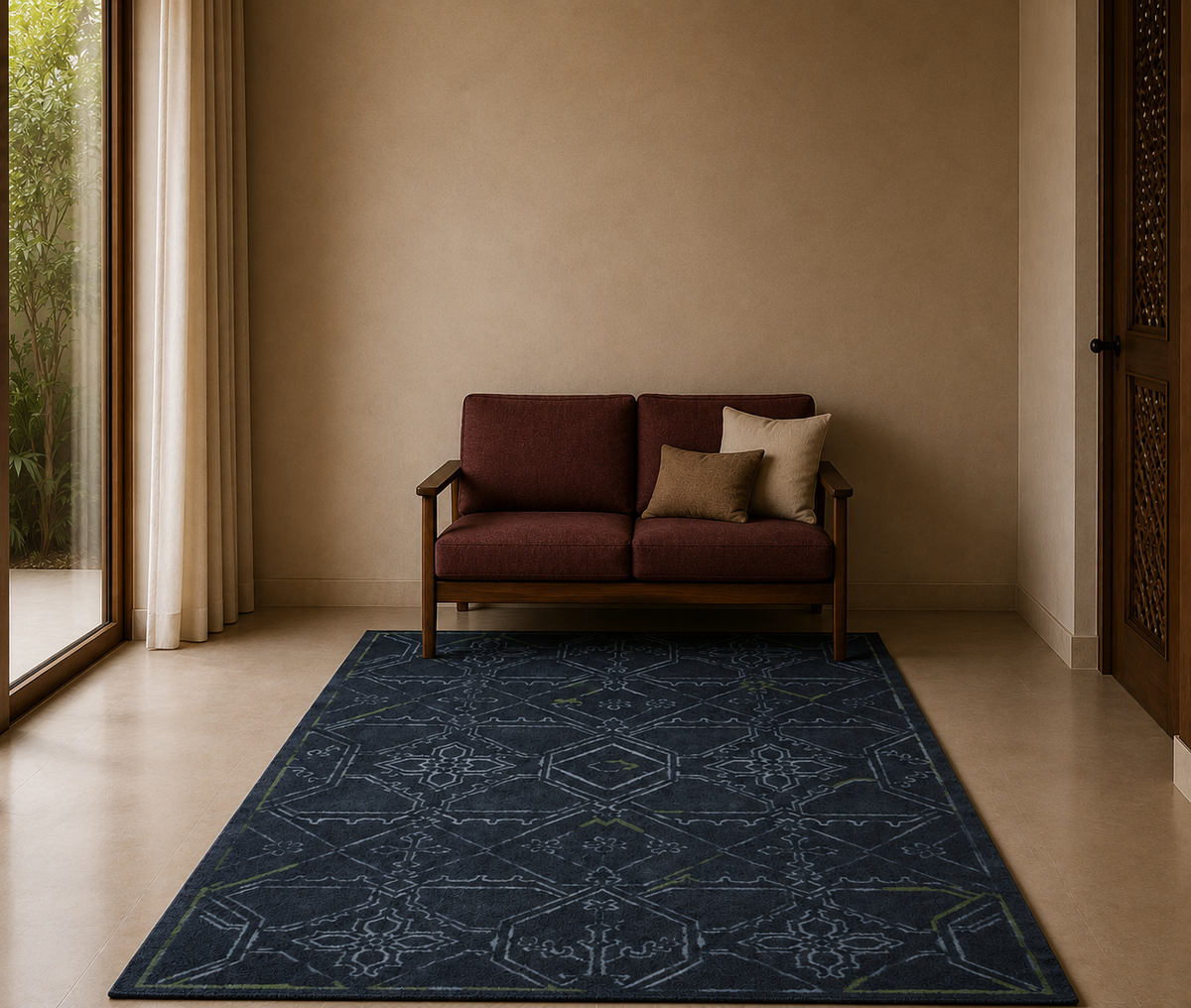 Midnight Mosaic - Handcrafted Wool Carpet