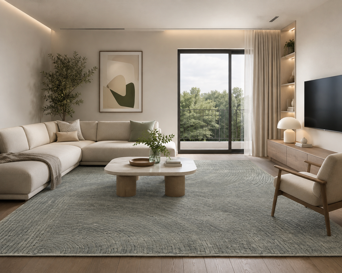 Serene Wave – Minimal Wool Carpet