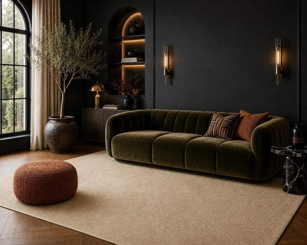 Beige Ripple -  Handcrafted Wool Carpet