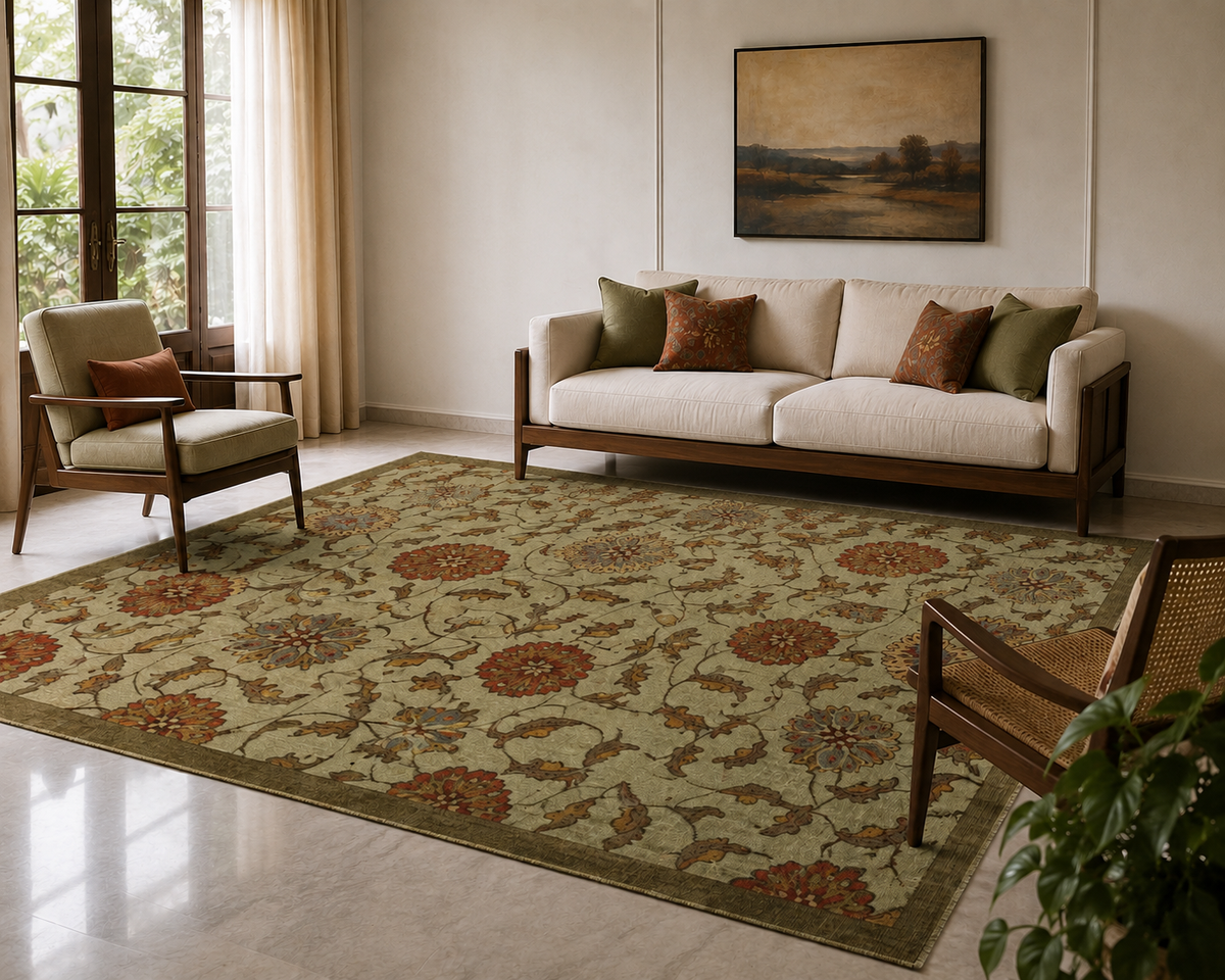 Meadow Medallion – Handcrafted Wool Rug