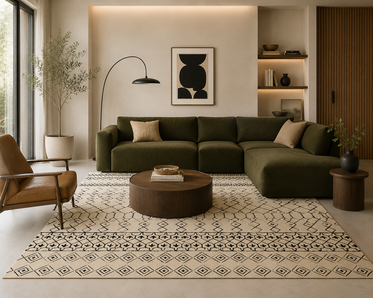 Desert Loom Stripes – Handcrafted Wool Rug