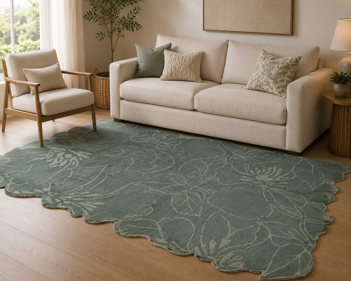 Verdant Bloom - Handcrafted Wool Carpet