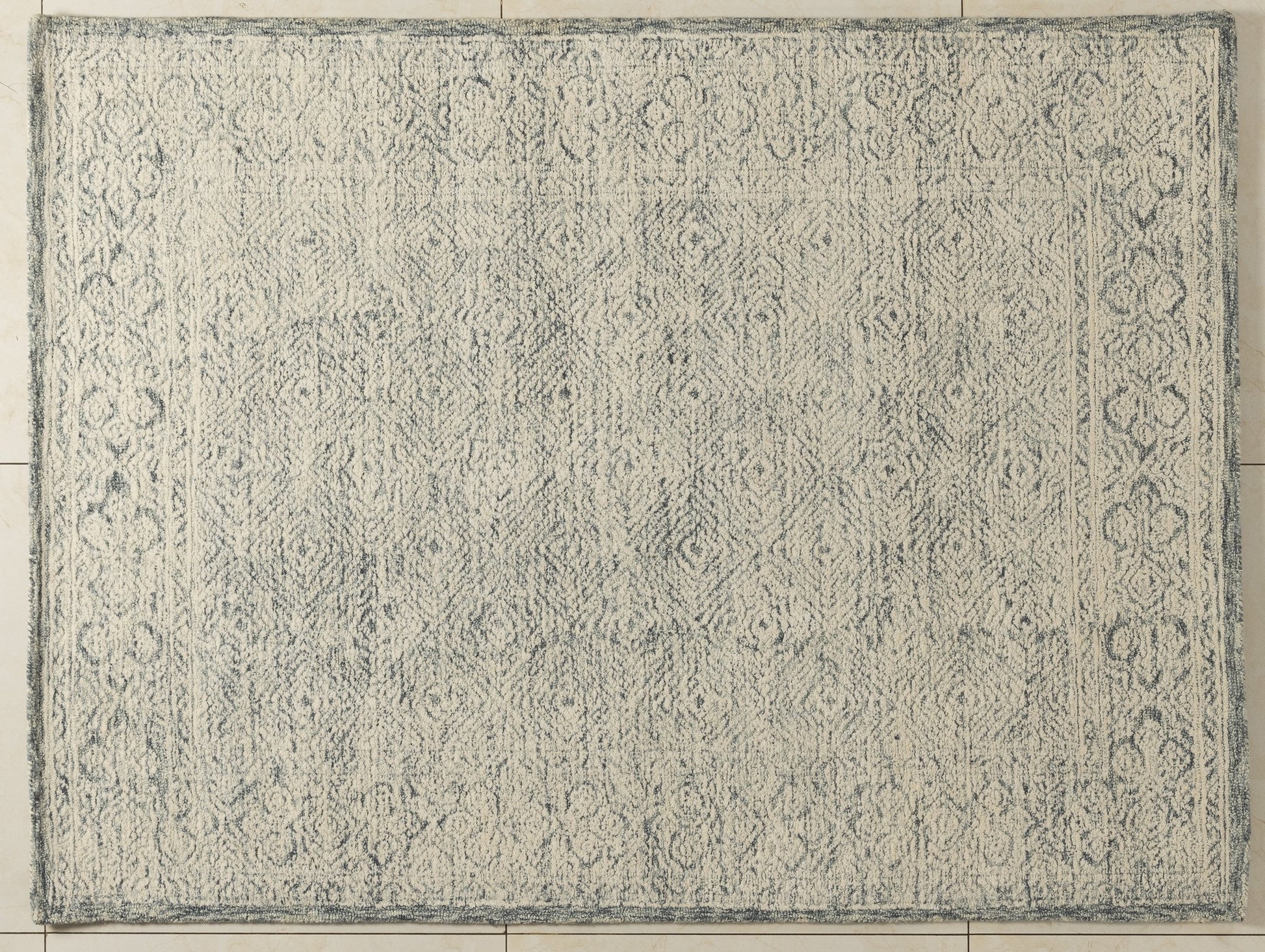 Aqua Vintage -  Handcrafted Wool Carpet - Wool - 7*5 ft