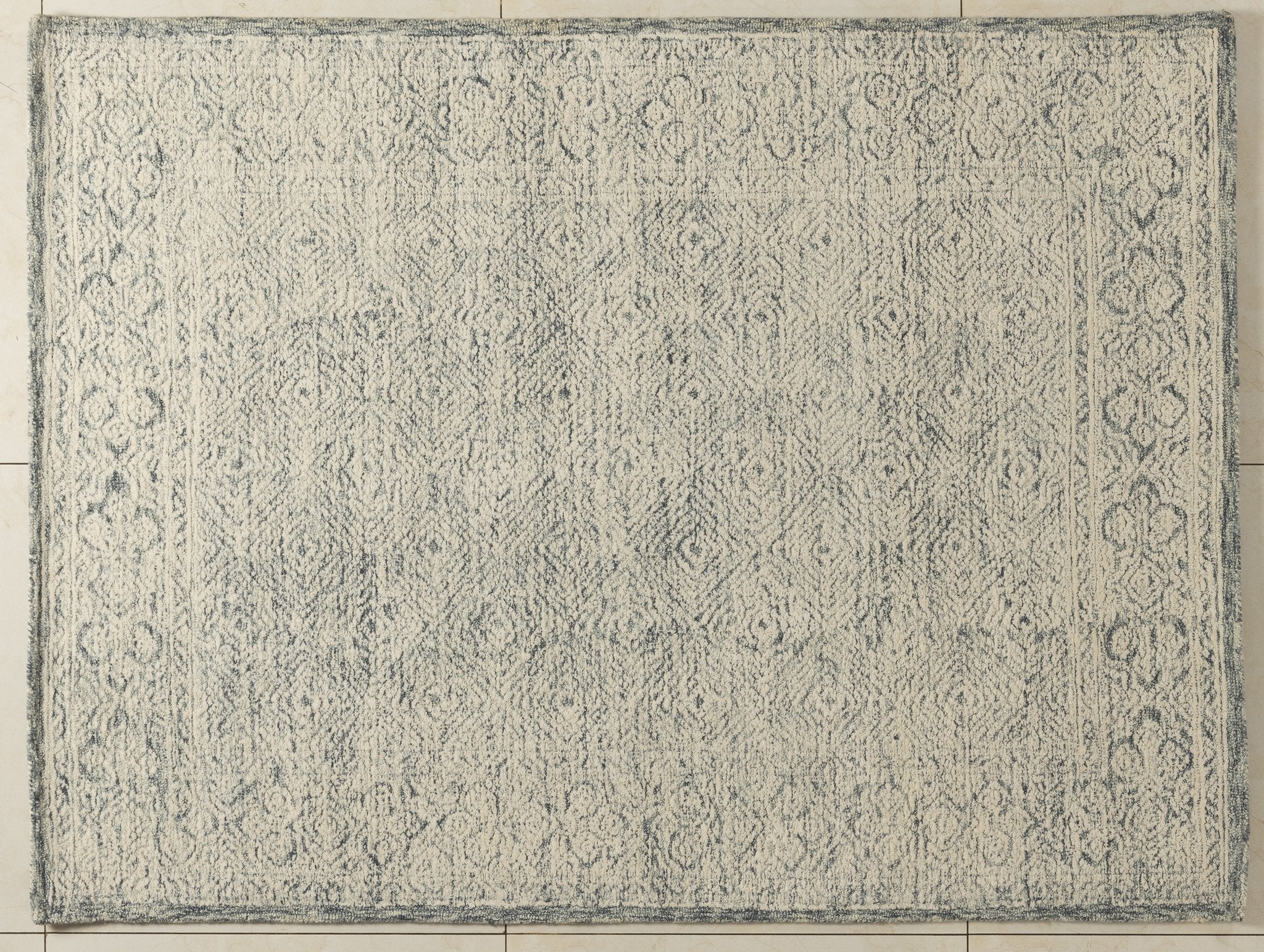 Aqua Vintage -  Handcrafted Wool Carpet - Wool - 7*5 ft