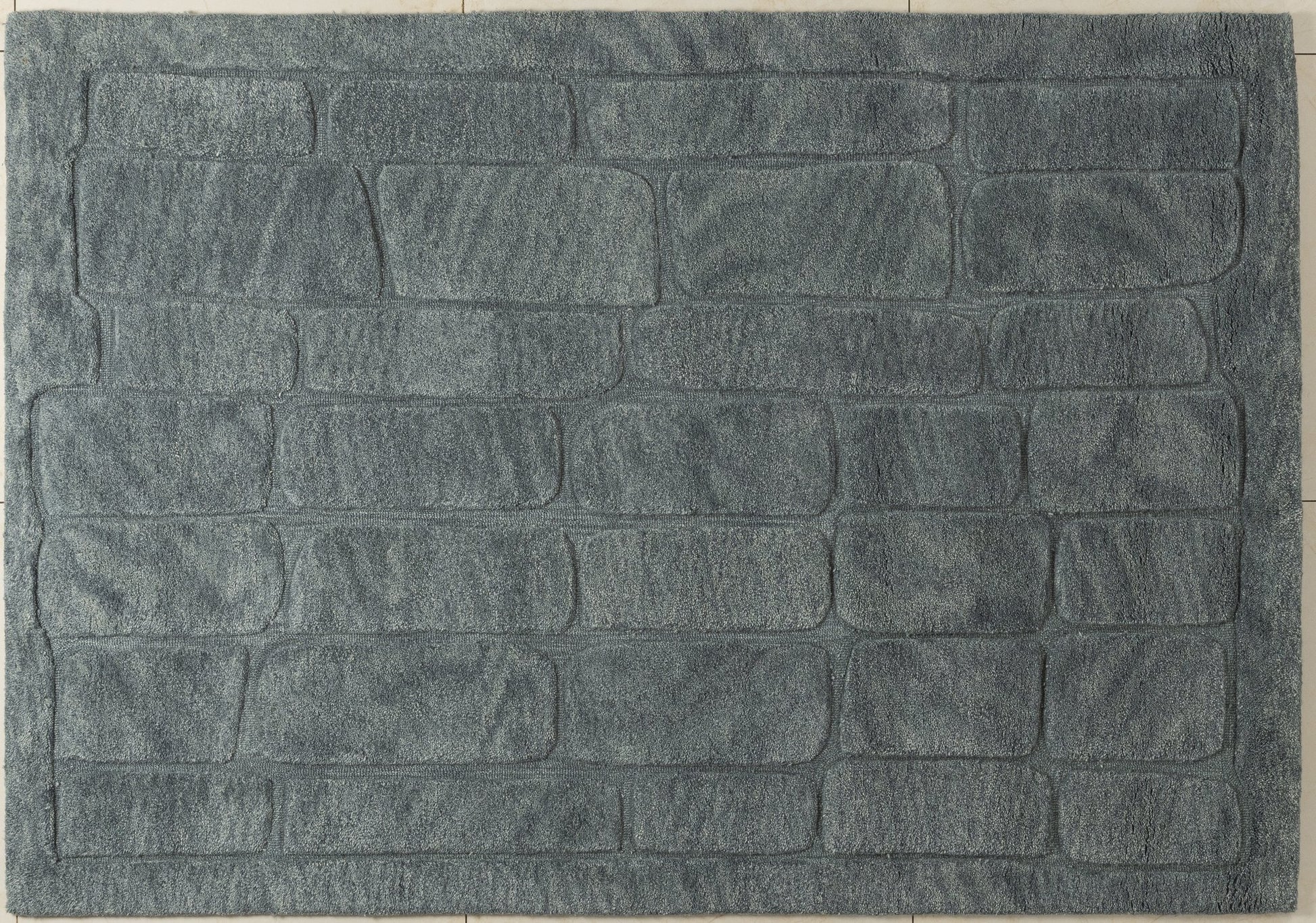 Brick Textured - Handcrafted Wool Carpet - Wool - 7*5