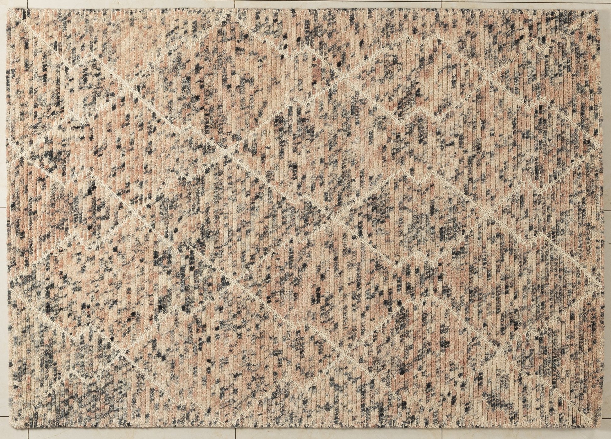 Blush Pixel - Handcrafted Wool Carpet - Wool - 7*5