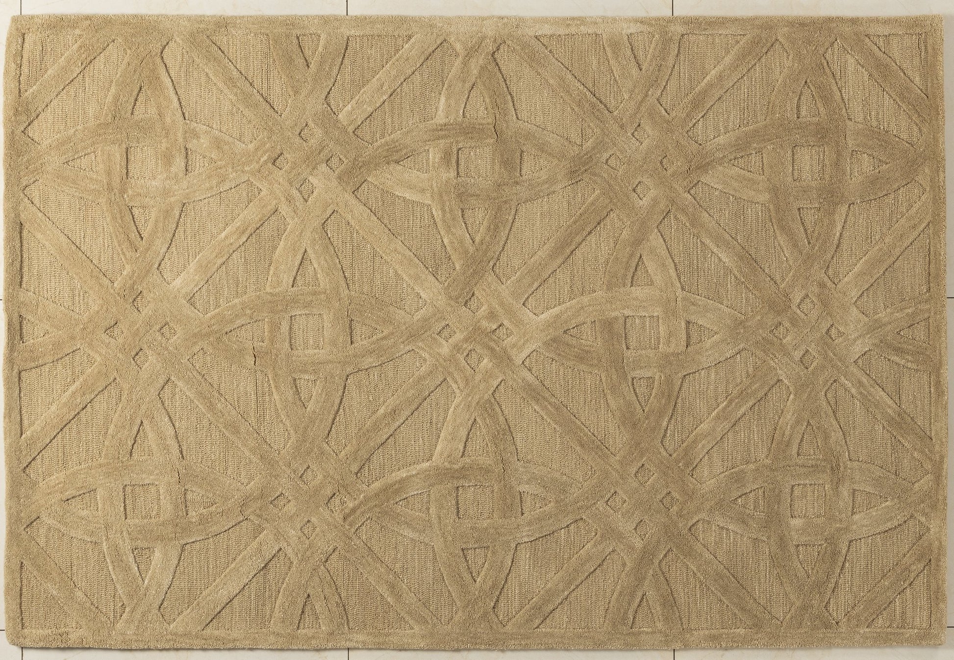 Sandweave Geometry - Handcrafter Wool Carpet - 100% Wool - 8*5