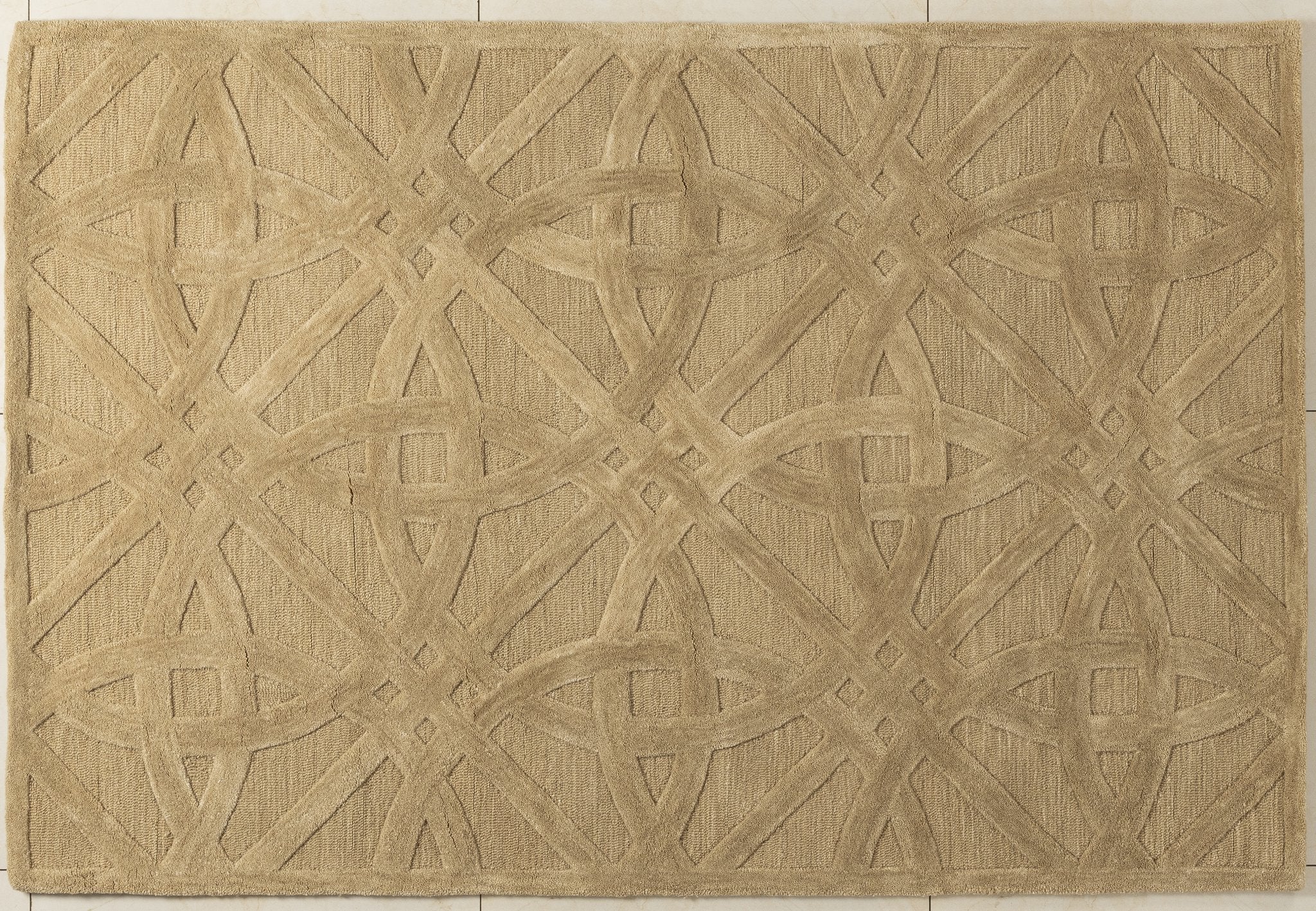Sandweave Geometry - Handcrafter Wool Carpet - 100% Wool - 8*5