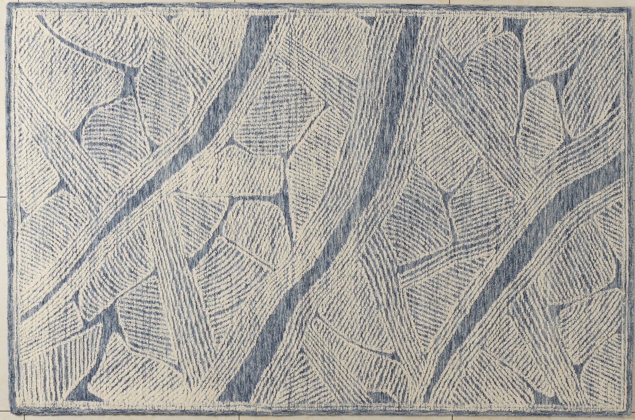 Blue Canopy – Textured Wool Carpet - 100% Wool - 8*5
