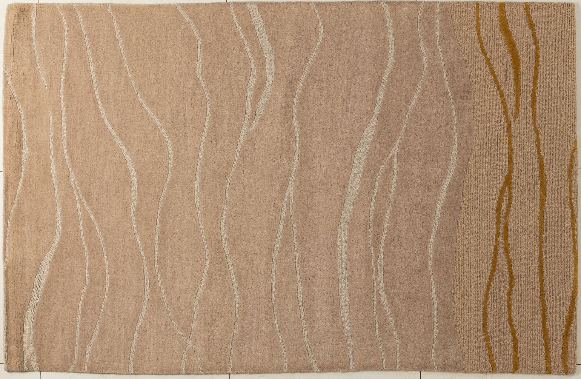 Soft Dunes – Minimalist Wool Carpet - Wool and Silk - 8*5