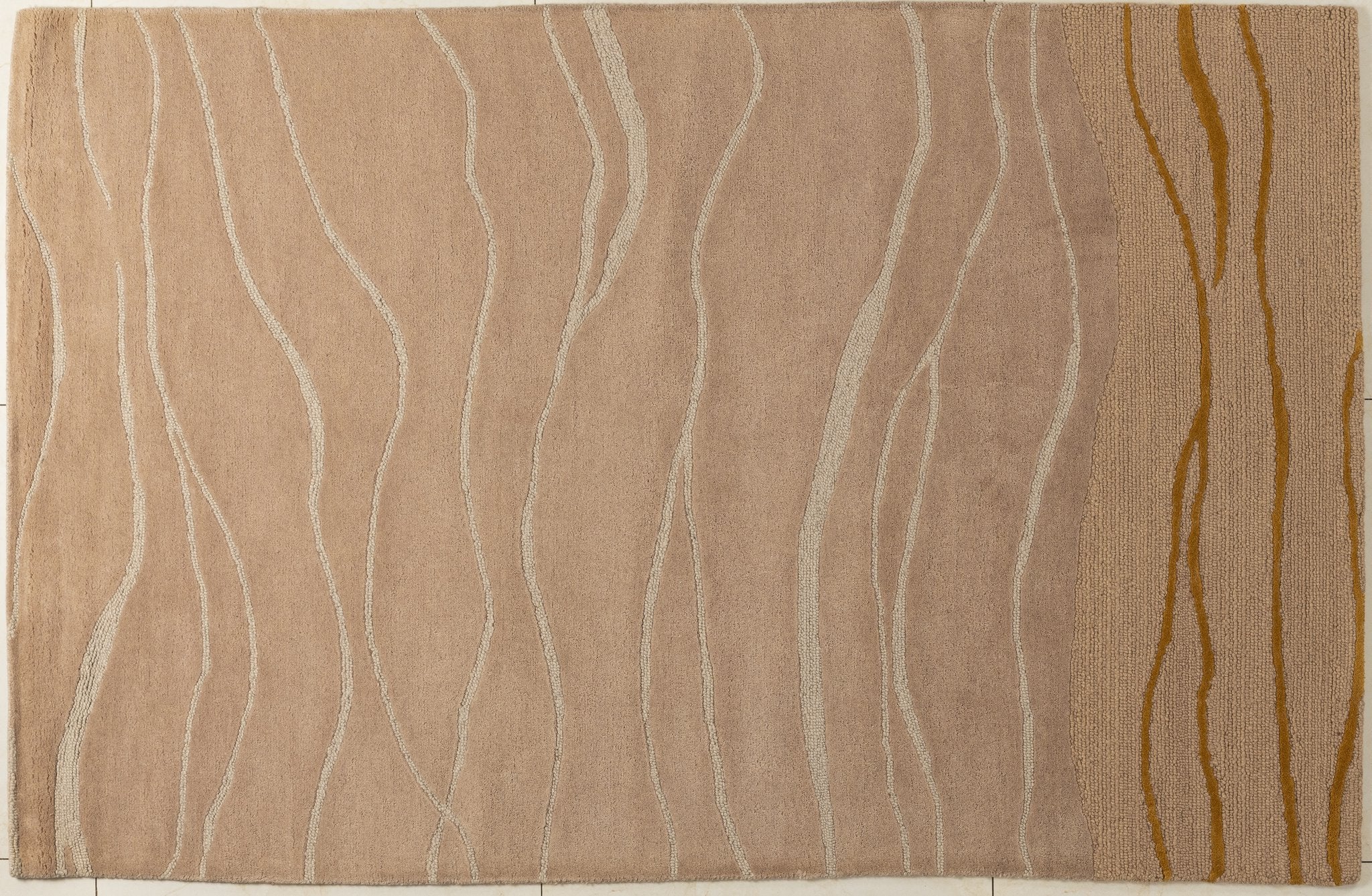 Soft Dunes – Minimalist Wool Carpet - Wool and Silk - 8*5
