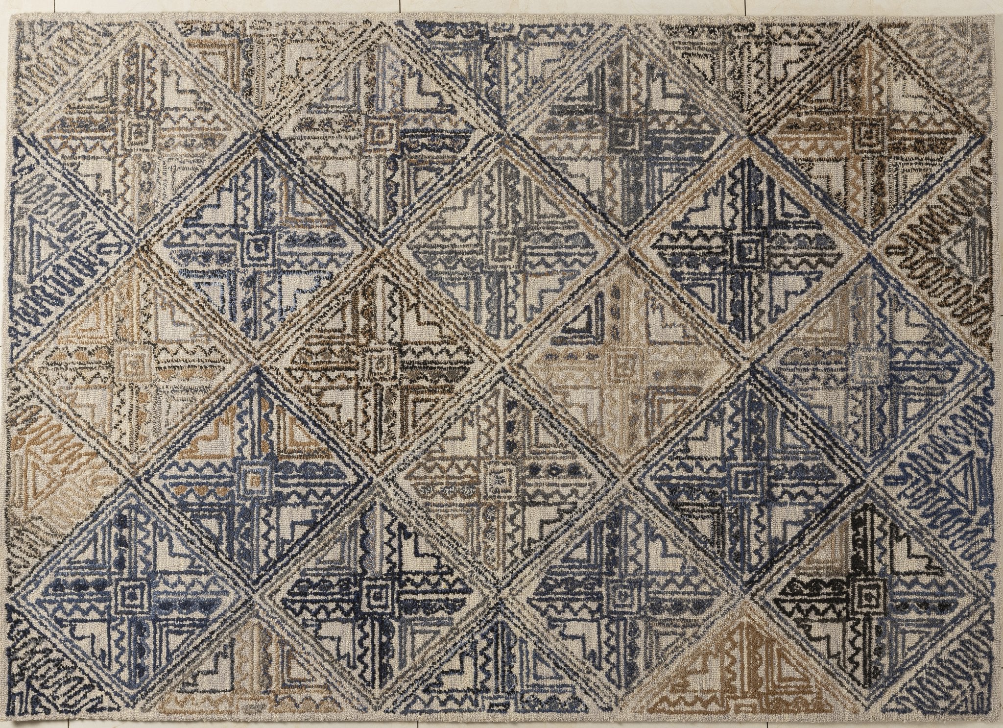 Nomad Lattice – Handcrafted Wool Carpet - 100% Wool - 8*5